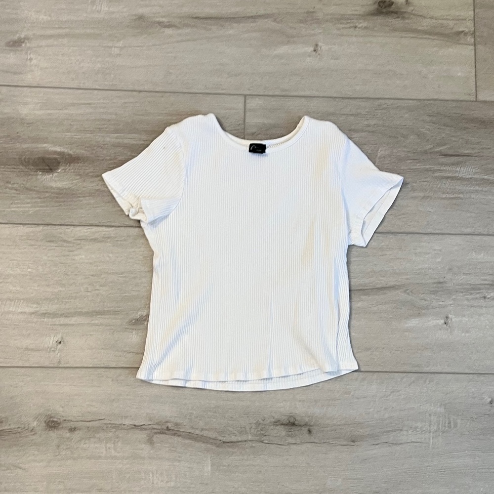 White cropped top
